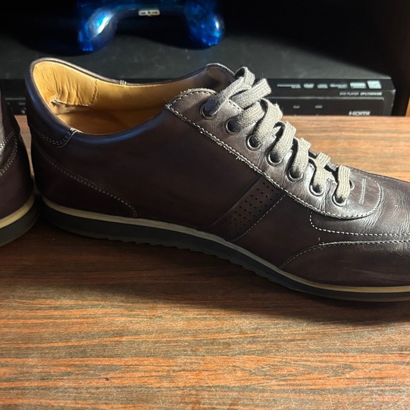 Magnanni Dark Brown Leather Sneakers - Picture 6 of 12